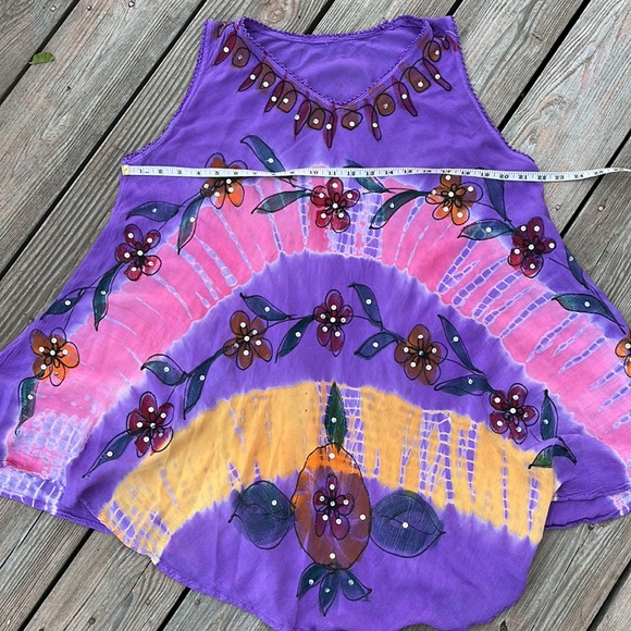 Tie-dyed & floral on swing tunic/mini M - Picture 7 of 9